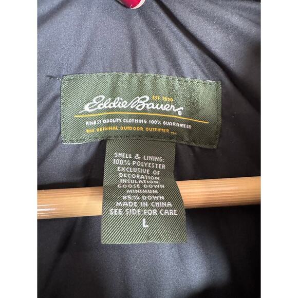 Eddie Bauer Men’s Goose Down 700 Fill Puffer Vest Black  Outdoors Ski Gorpcore L - Picture 5 of 8